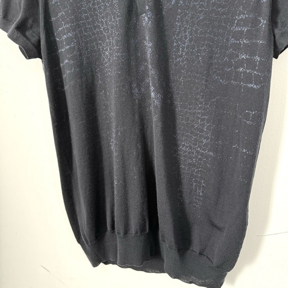 Roberto Cavalli Polo Shirt 100% Wool Knit Navy Blue Snake Print Mens Medium - Picture 6 of 13